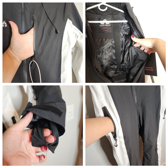 NWOT RAWRWAR One Piece snowsuit black white womens size small (no belt) - Picture 11 of 16